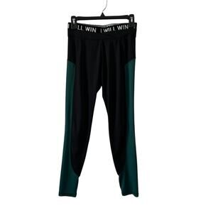 Energie Leggings Super Stretch and Comfort Black Teal Woman’s Size Small